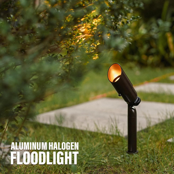 Low Voltage Landscape Lights Kit 8Pk Outdoor Spot Lighting 20W 176Lumen Adjustable Spotlights/Floodlight 12V 3000K Warm White Halogen Lights With Connector And Stake