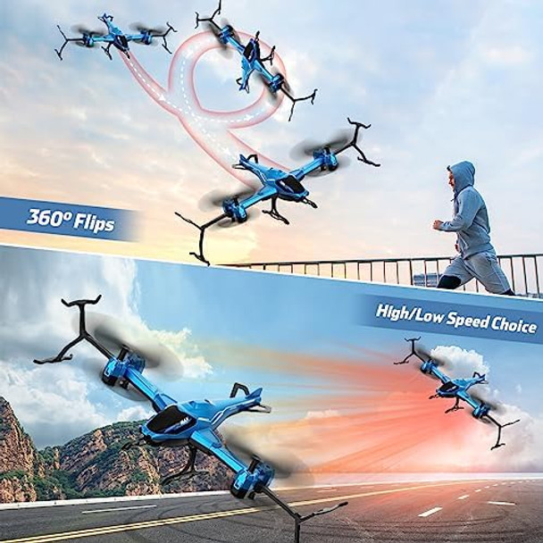 Vatos Rc Helicopter 2.4G All In 1 Remote Control Helicopter Super Function 360° Flip Obstacle Avoidance Altitude Hold One Key Take Off/Landing Rc Plane Toy s For Kids Adults