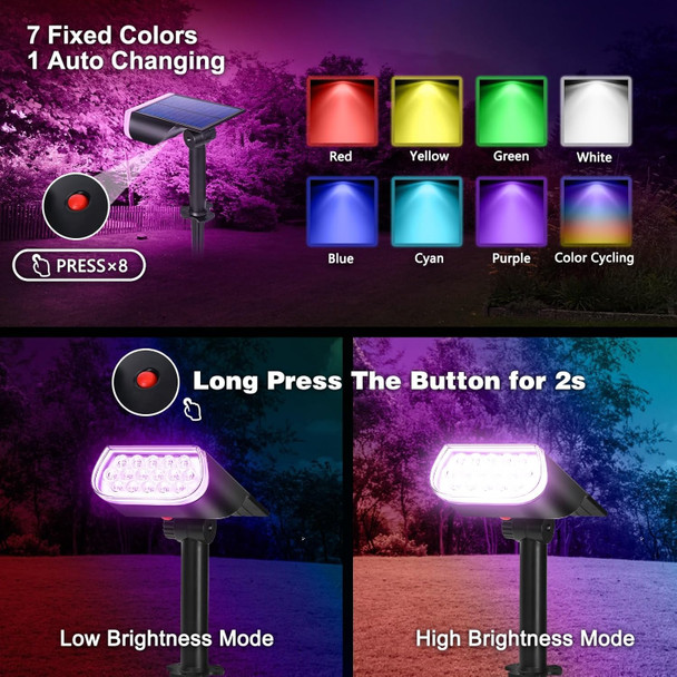 Solar Spot Lights Outdoor Ip67 Waterproof Landscape Spotlights Dusk To Dawn For Yard Garden Pathway Cool White 4 Pack