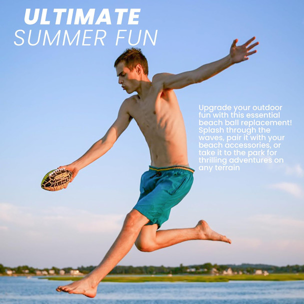 Wave Runner Grip It Size 9.25In - Water Football Beach Toys Kids Outdoor Games For Summer Pool Toys Football - Special Grip Pattern Double Laced Lightweight All Weather Fun Water Toy