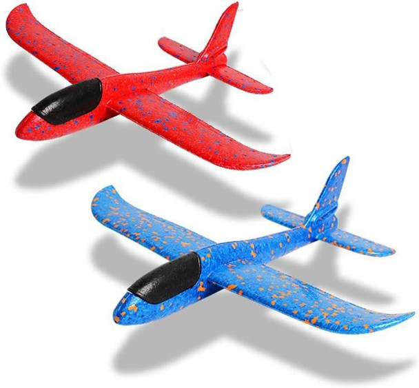 2 Pack Throwing Foam Airplanes 17.5 Inches 2 Flight Mode Glider Inertia Planes Model Manual Launch Epp Flying Aircraft Planes For Kids Outdoor Sport