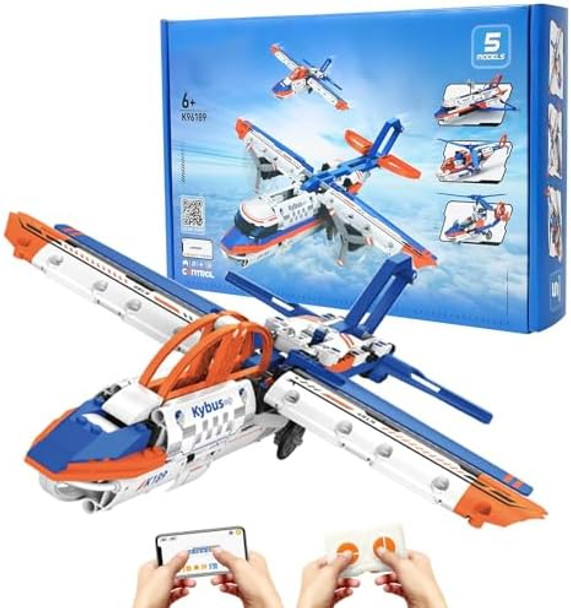 Remote Control Airplane Building Kit For Kids 6+ - Stem Assembly Plane Toy Set Diy Rechargeable Rc Aircraft Model Educational Construction For Boys Girls Ages 6-12