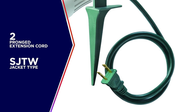 Woods 0434 60-Watt 200 Lumen Light Weather Resistant Heavy Duty Stake Durable Fixture Polarized Plug With 3-Foot Cord Green Finish 2 Ext 60W Floodlight 5 Leds 2 Extra Lenses (Pack Of 6)