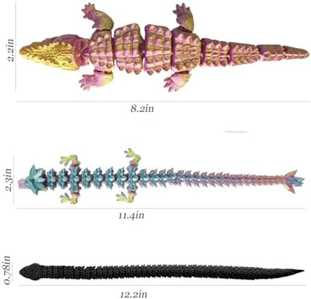 9 Pcs 3D Printed Articulated Animal Toys Full Body Joint Movable DesignFor Home Office Desk DecorIdeal For Boys And Girls