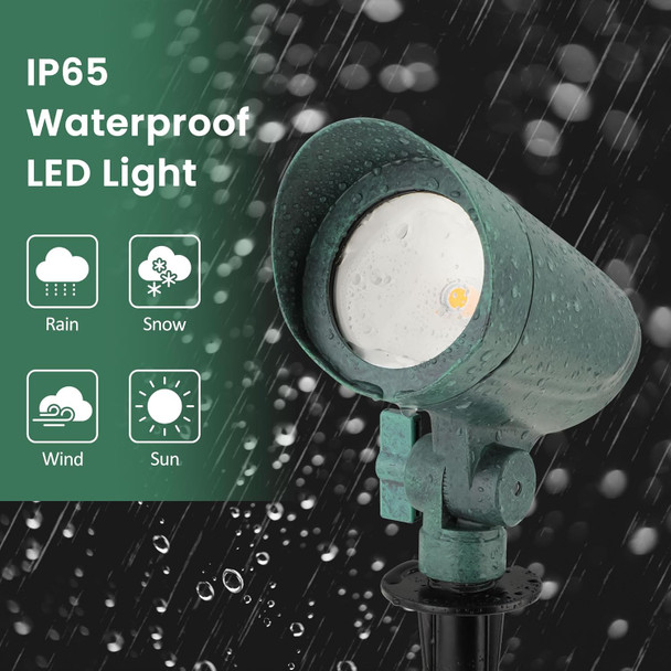 Outdoor Landscape Lighting 12V 6.5W Led Low Voltage Spotlights With Connectors Ip65 Waterproof Yard Garden Pathway Tree Patio Spotlight Warm White 3000K Directional Up Light 6 Pack