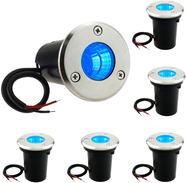 6 Pack 3W Cool White Led Well In Ground Landscape Lights Ip67 Waterproof For Outdoor Lighting Garden Yard Patio Driveway Deck Step Pathway Low Voltage 12V 24V Dc Ac