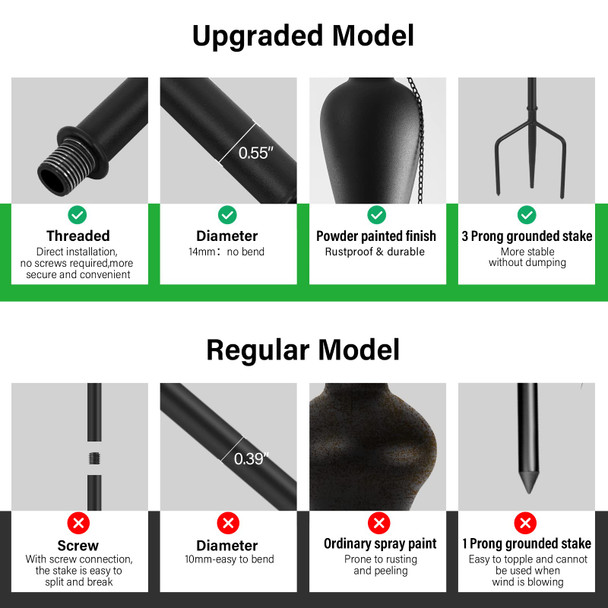 Zszmfh D Home Garden Torch Set Of 6 Outdoor Metal Torch Garden Décor 59.5 Inch Citronella Torches With 3-Prong Grounded Stakemetal Light Torches For Party Patio Pathway（Black）