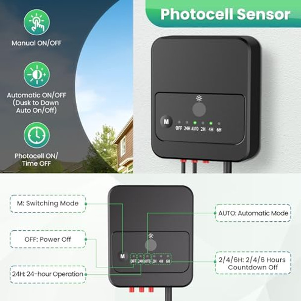 Zzxx 12W Low Voltage Landscape Lighting Led Landscape Lights With Photocell Sensor 2700K 1200Lm Super Warm White Outdoor Spotlight Ac/Dc 12V-24V Ip66 Waterproof For Yard Garden Pathway House (4 Pack)