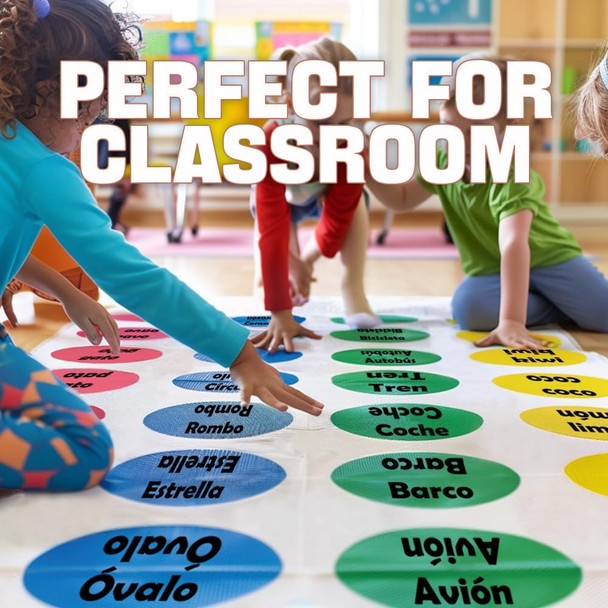 1Step2Dream Spanish Twister Sight Word Learning Game For Kids,Teens Family Board Game Preschool Learning Activities