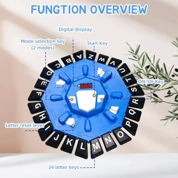 Addcean Word Game Family Board Games,Fun Fast-Paced Family Learning Game,Ages 8 & Up, 2-8 Players,15-20 Minute Play Time,35 Cards,Lcd Display Timer,Christmas & Birthday s(Blue)
