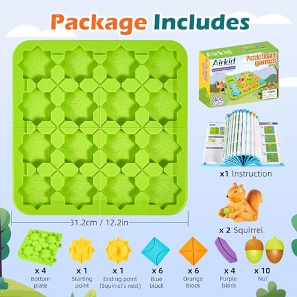 Airkid Stem Board Games Kids Brain Teasers Toys, Road Builder Logic Puzzle Games, Montessori Educational Learning Toys Birthday s For Age 4-8 Year Old