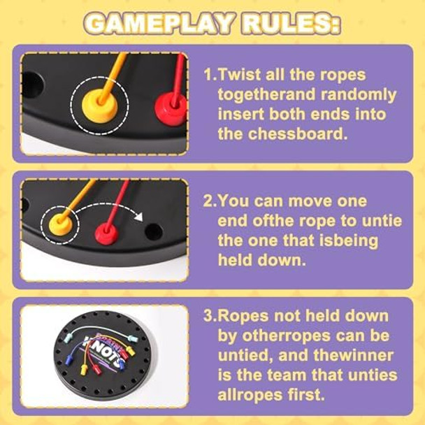Aiuaza Strategic Board Games, Rope Solving Games, Rope Twisting Puzzle Games,Brainy Knots Rope Untangling Game, Party Toys For Adults, Children'S Autism Decompression Toys，