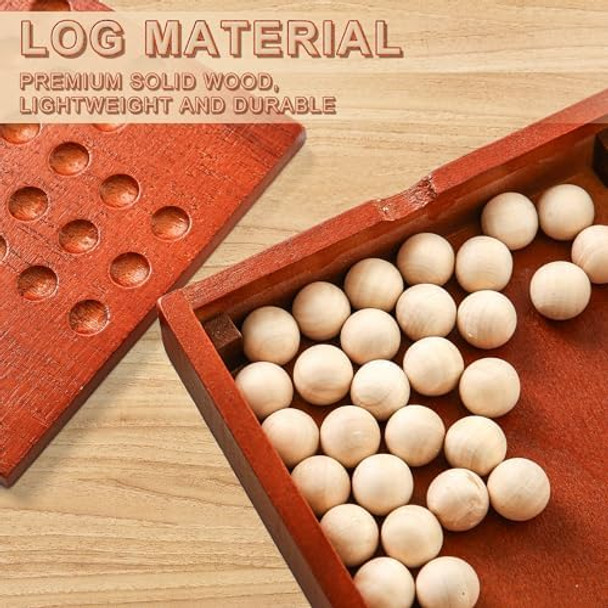 Aiuaza Wooden Mini Travel Games, Classic Wooden Board Games, Single Player Games, Children'S Puzzle Toy, Indoor Party Gathering Tabletop Puzzle Game (Jump All But One)