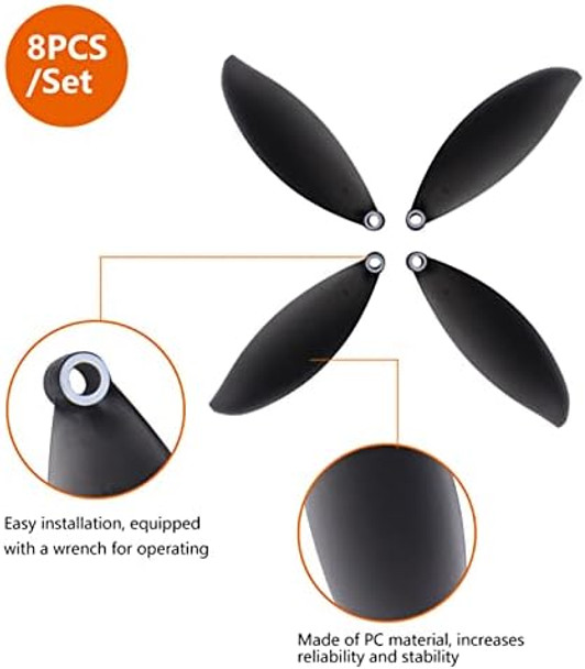 Akozon Parrot Anafi Propellers Parrot Anafi Blades Parrot Anafi Drone Blades 8Pcs Parrot Ccw/Cw Propeller Blades Props Anafi Foldable Propellers Parrot Anafi Propeller Kit Anafi Parts For Rc Quadcopter