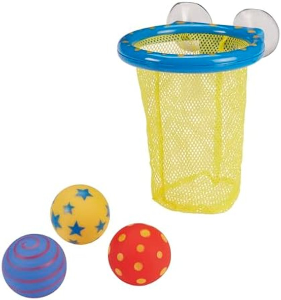 Alex: Tub Time Hoops - Bath Time Basketball Hoop, 3 Water Squirting Balls, Suction Cup, Closed Net, Active Sport Water Toy, Kids & Toddlers Ages 2+
