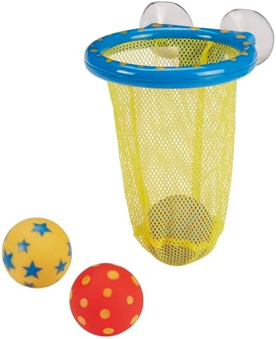 Alex: Tub Time Hoops - Bath Time Basketball Hoop, 3 Water Squirting Balls, Suction Cup, Closed Net, Active Sport Water Toy, Kids & Toddlers Ages 2+