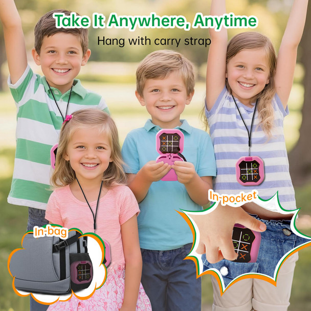 Arliksi Electronic Tic Tac Toe Game, 9 In 1 Infinite Digital Handheld Game With Tic Tac Toe Board, Portable & Lightweight Travel Toy s For Kids Adults Brain Exercising(Orange)