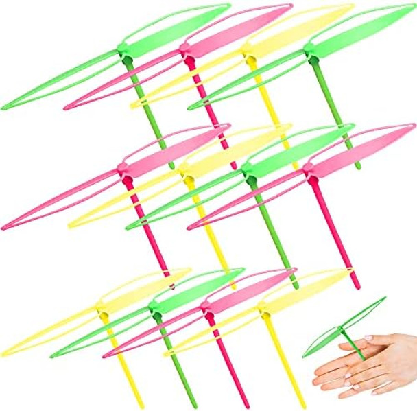 Artcreativity Dragon Fly Copter Toys For Kids, Set Of 12, Flying Hand Spinner With Assorted Vibrant Colors, Outdoor Toys For Boys & Girls, Birthday Party Favors & Goody Bag Fillers For Children