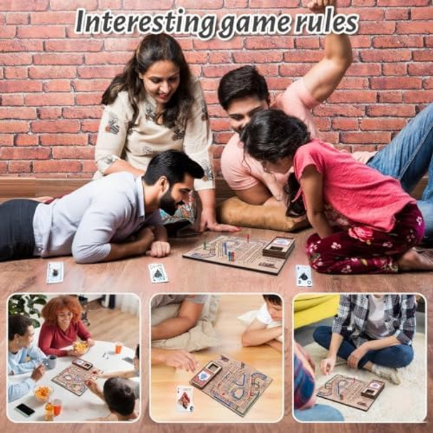 Asaint Cribbage Wars Board Game, Wooden Cribbage Board Game Set Traps Games Classic Night Bar Games For Families