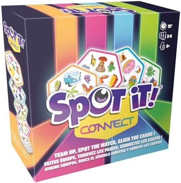 Asmodee Spot It Connect - Fast-Paced Team Matching Game, Quick Reflexes, Fun For Game Night With Family And Friends, Great For Kids & Adults, Ages 8+, 2-8 Players, 15 Minute Playtime