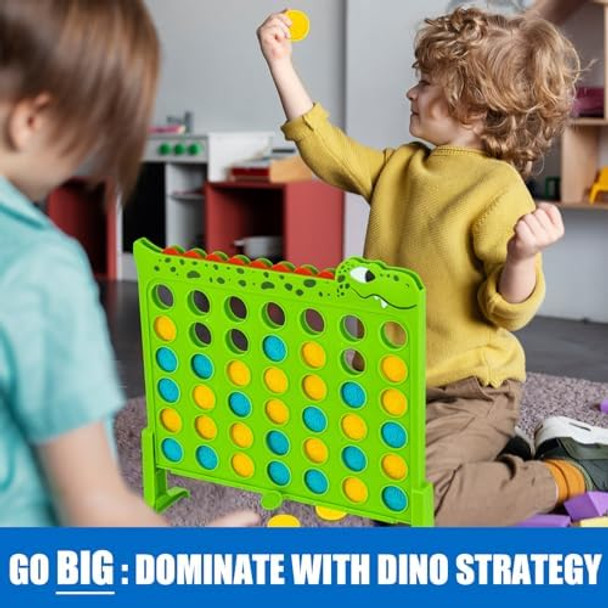 Aywewii Dinosaur 4-In-A-Row Connect Games 1.1 Ft Large Size Strategy Board Games Trave Games Toddler s For Boys Girls, Family Party Toys For Kids And Adults Ages 3+