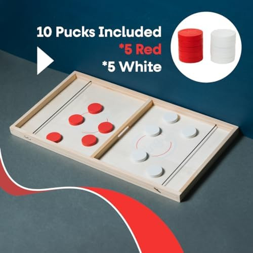 Bayview Games Fast Sling Puck Game - Slingshot Toy Games - Wooden Games For Family - Reliable Sling Puck Board Game - Fast-Paced Fun For Family Night - Sling Puck Game By Bayview