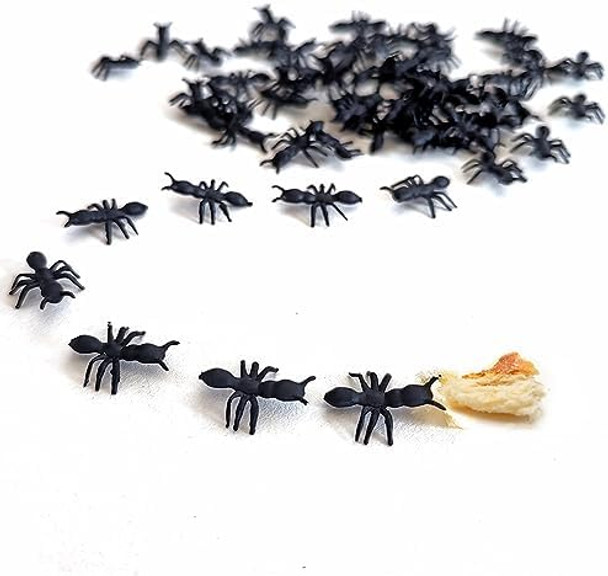 Beinme 60 Pcs Fake Ants, April Fool'S Day Prank Plastic Black Ants, Halloween Insect Party Decoration Supplies, Realistic Ant Prank Toy (Black Small)