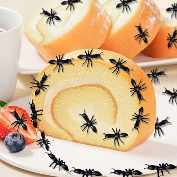 Beinme 60 Pcs Fake Ants, April Fool'S Day Prank Plastic Black Ants, Halloween Insect Party Decoration Supplies, Realistic Ant Prank Toy (Black Small)
