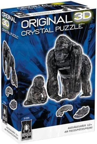 Bepuzzled, Gorilla And Baby Original 3D Crystal Puzzle, Perfect For Puzzlers Ages 12 And Up, Challenging To Complete And Beautiful To Display, Collect Them All