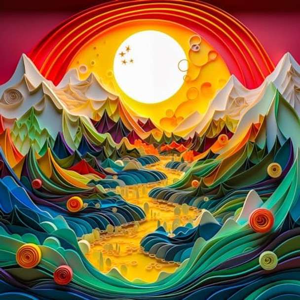 Bgraamiens Canyon Sunset - 1000 Pieces Modern Art Puzzle, 3D Visual Mountain Scenery, Unique Color Challenge