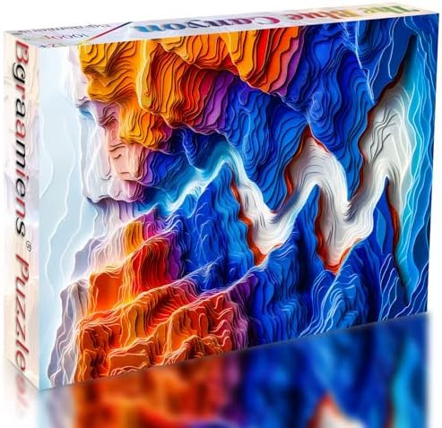 Bgraamiens 3D Visual 1000 Pieces Puzzle - The Blue Canyon - Autostereoscopy Hard Challenge For Adults & Kids