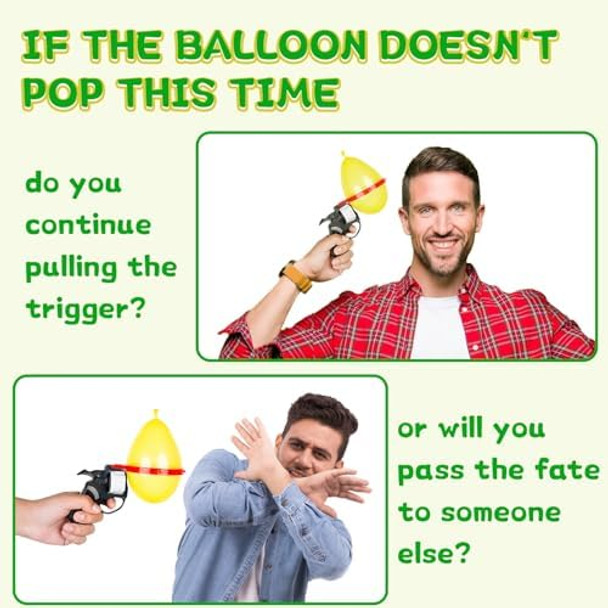 Bimoci Who Is The Lucky One Tonight Russian Roulette, Lucky Balloon Gun - Party Game - Fun Family Games - Lucky Games - Adult Games