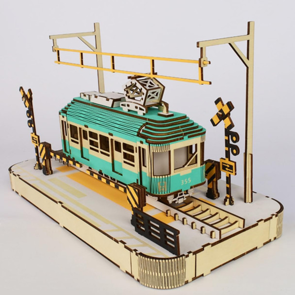 Bitopbi 3D Wooden Puzzles Steam Train Laser Engraving Diy Safe Assembly Constructor Kit Toy For Teens And Adults Transportation Vehicle Mechanical 3-D Models For Self-Assembly (Steam Train)