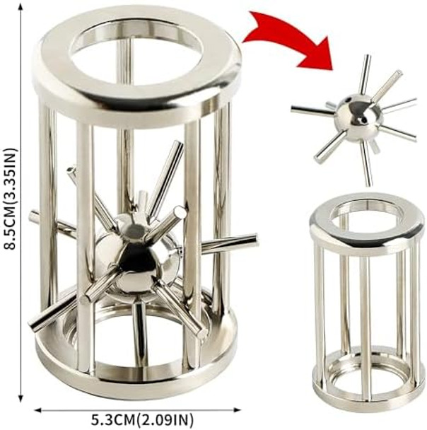 Bling Musae Metal Brain Teasers Puzzles Kit - 3 Pcs Alloy Unlock Interlock Cast Coils Puzzle Game Toys For Adults Mind Iq Logic Test Disentanglement Games School Office Supplies Wp12