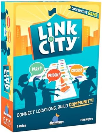 Blue Orange Link City Board Game - Family Or Adult Cooperative Party City Building Game For 2 To 6 Players By Blue Orange Games. Recommended For Ages 8 & Up.