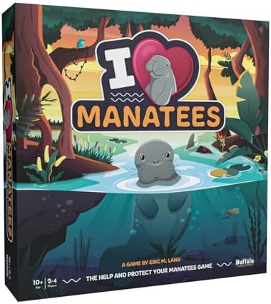 Buffalo Games - I Heart Manatees - Manatee Habitat Building Game - Deck Building And Strategy - Eric Lang Game- Ages 10 And Up