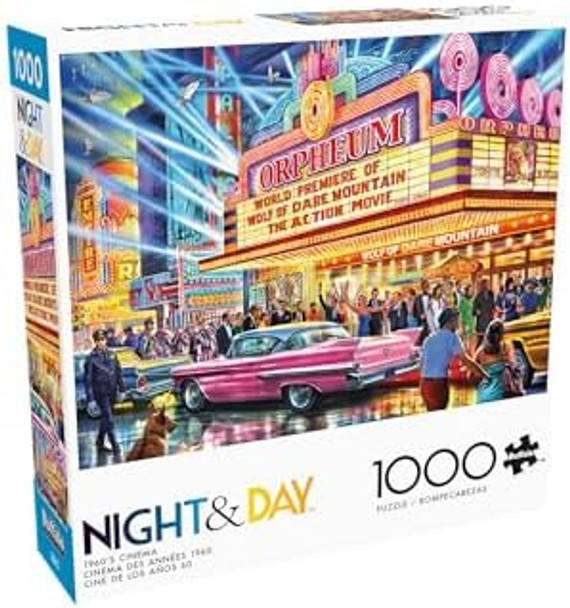 Buffalo Games - Night And Day - Steve Crisp - 1960'S Cinema - 1000 Piece Jigsaw Puzzle For Adults - Challenging Puzzle Perfect For Game Nights - Finished Size Is 26.75 X 19.75