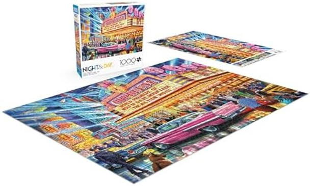 Buffalo Games - Night And Day - Steve Crisp - 1960'S Cinema - 1000 Piece Jigsaw Puzzle For Adults - Challenging Puzzle Perfect For Game Nights - Finished Size Is 26.75 X 19.75