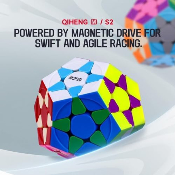 Bukefuno Qy Toys Megaminx Qiheng S2 M Magnetic 3X3 Cube Stickerless Magic Dodecahedron Qiheng V2 M Magnetic 3X3X3 Pentagonal Puzzle Cube Speed