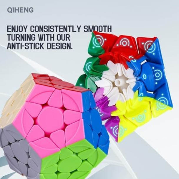 Bukefuno Qy Toys Megaminx Qiheng S2 M Magnetic 3X3 Cube Stickerless Magic Dodecahedron Qiheng V2 M Magnetic 3X3X3 Pentagonal Puzzle Cube Speed
