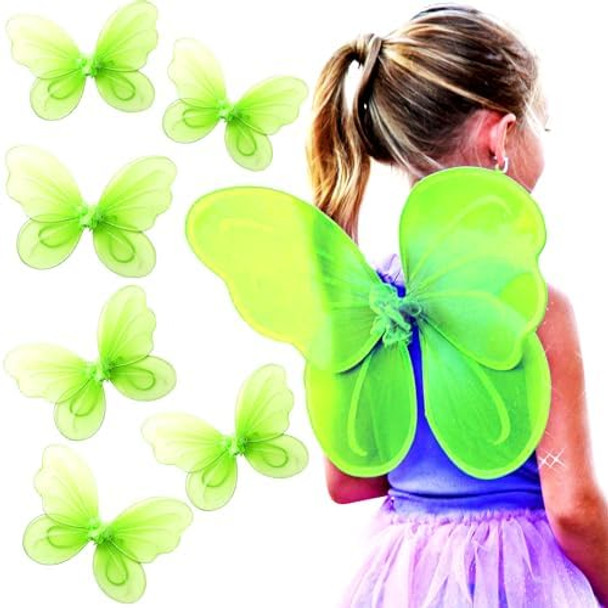 Butterfly Craze Butterfly Craze Fairy Wing Set - Green 6-Pack Nylon - Butterfly Style Wings For Dress Up & Party Favors For Kids & Toddlers Butterfly Craze Butterfly Craze Fairy Wing Set - Green 6-Pack Nylon - Butterfly Style Wings For Dress Up & Party Favors For Kids & Toddlers