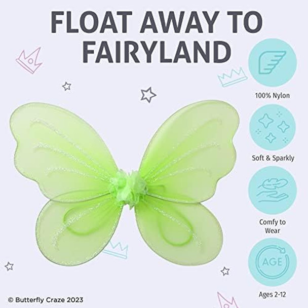 Butterfly Craze Butterfly Craze Fairy Wing Set - Green 6-Pack Nylon - Butterfly Style Wings For Dress Up & Party Favors For Kids & Toddlers Butterfly Craze Butterfly Craze Fairy Wing Set - Green 6-Pack Nylon - Butterfly Style Wings For Dress Up & Party Favors For Kids & Toddlers
