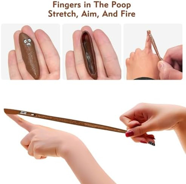 Buvudi 16Pcs Poop Fake Poop Finger Slingshot, White Elephant s For Adults Stocking Stuffers Flying Shooting Toys For Kids Fake Poop Novelty Slingshots For Adults