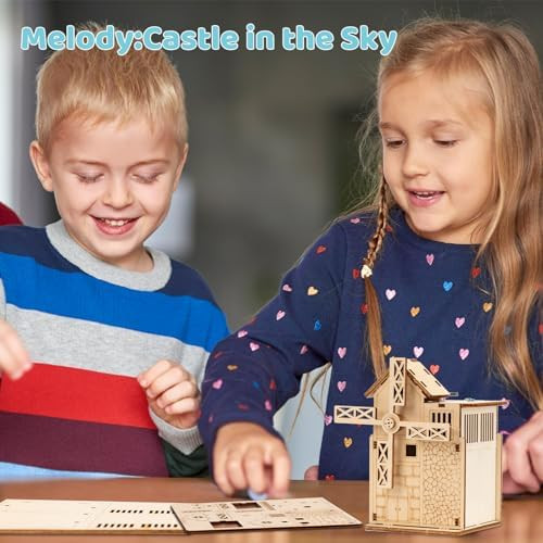 Cyazoo3D Wooden Puzzle For Adults-Diy Windmill Model Kits With Music Can Be Turned -Brain Teaser Puzzles Music Box -Unique For Kids Friends On Birthday/Christmas Day