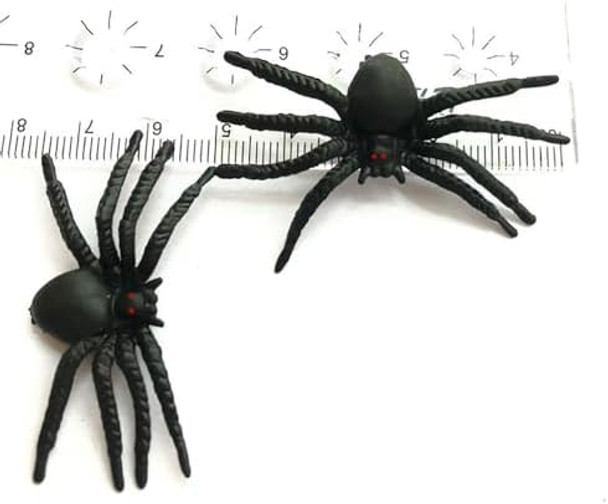 Cooplay 30Pcs Fake Mini Spiders Black Plastic Mock Reptile Insects Joke Toys Prank Scary Trick Tricky Brains For Halloween Party