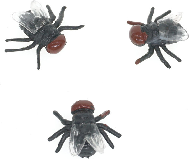 Cooplay 30Pcs Fake Fly Flies Bug Plastic Mock Insects Reptile Joke Toys Prank Scary Trick Tricky Brains For Halloween Party