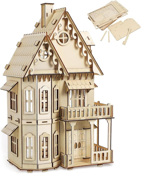 Cuteroom 3D Puzzle House, Fantasy Villa Model Kit Diy Miniature Dolls House Kits Birthday For Adults Teens (Fantasy Villa)