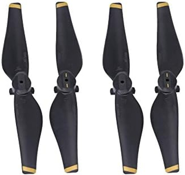 Dilwe 2Pairs Air Props Blade, Cw Ccw Quick Release Carbon Fiber Propeller Blades Rc Drone Quadcopter Accessory For Air (Gold Stripe)