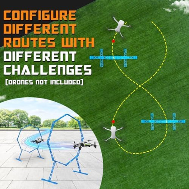 Dolanus 2-Pack Obstacle Hoops For Fpv Racing Drones - Durable & Easy-Build - Ideal Drone Obstacle Course For Kids 6-12 & Adults, Rc Fpv Racing & Model Aircraft Games