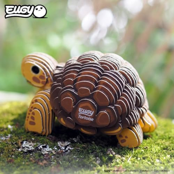 Eugy Tortoise 3D Puzzle - 34 Piece Eco-Friendly Educational Toy Puzzle For Boys, Girls & Kids Ages 6+